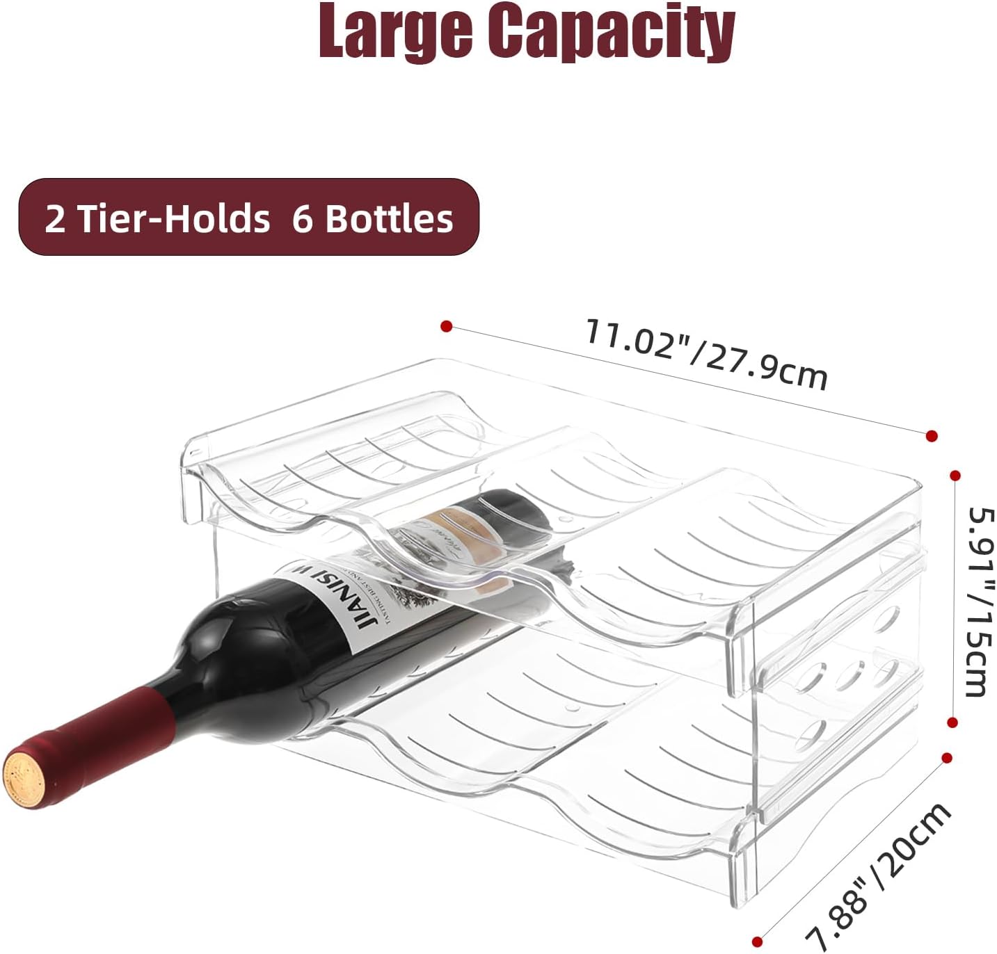 YENXIKU 2 Tier Wine Rack for Countertop and Fridge