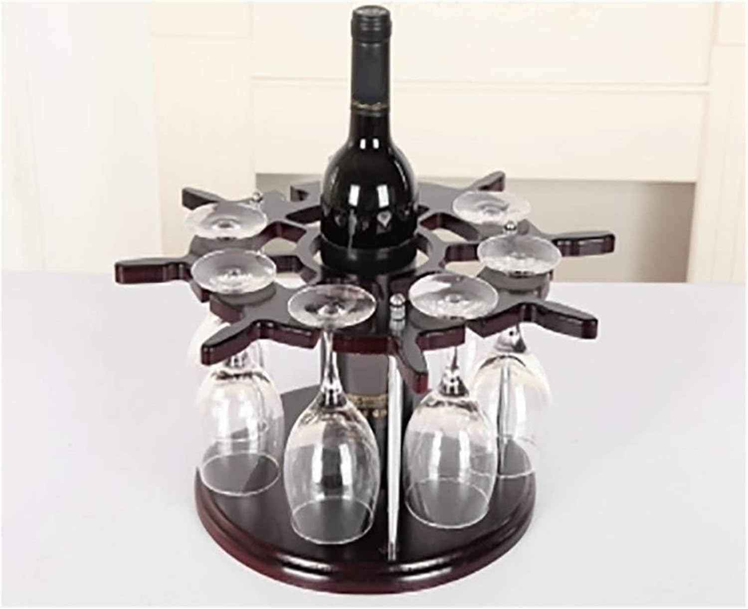 ALDEPO Rudder Shape Wine Glass Rack Wooden Storage Shelf