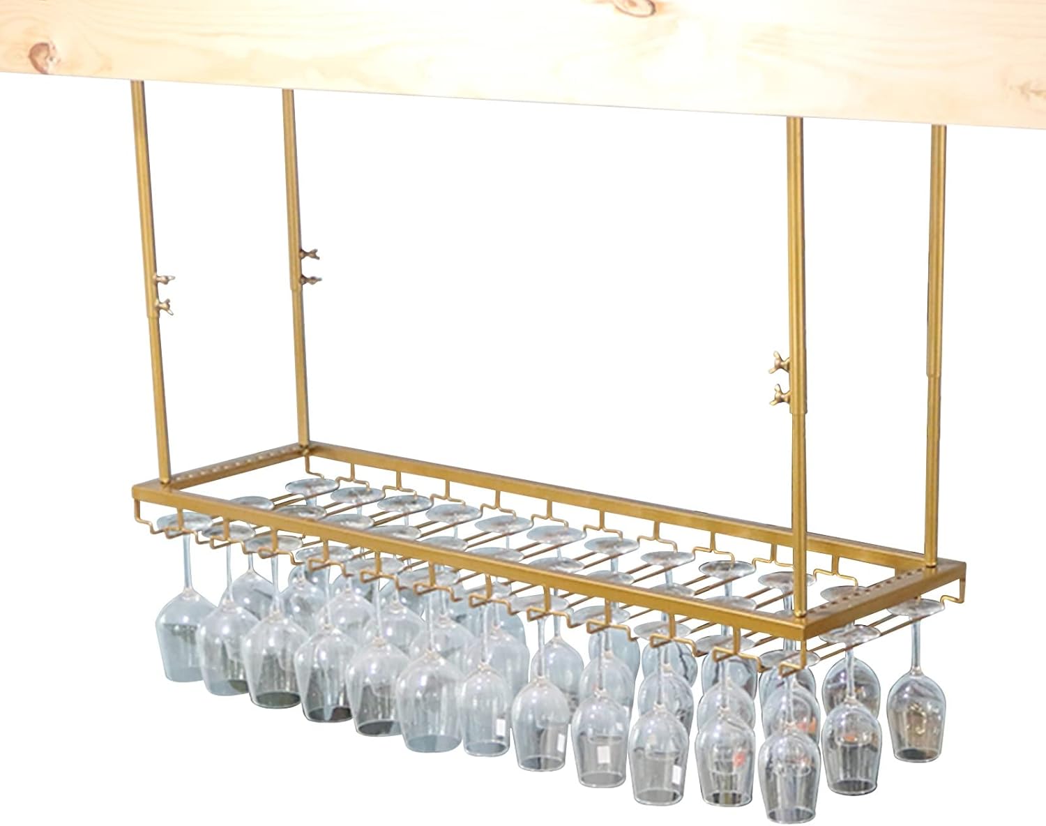 Suuim Ceiling Wine Rack Holder Adjustable Stemware Storage for Bar Kitchen