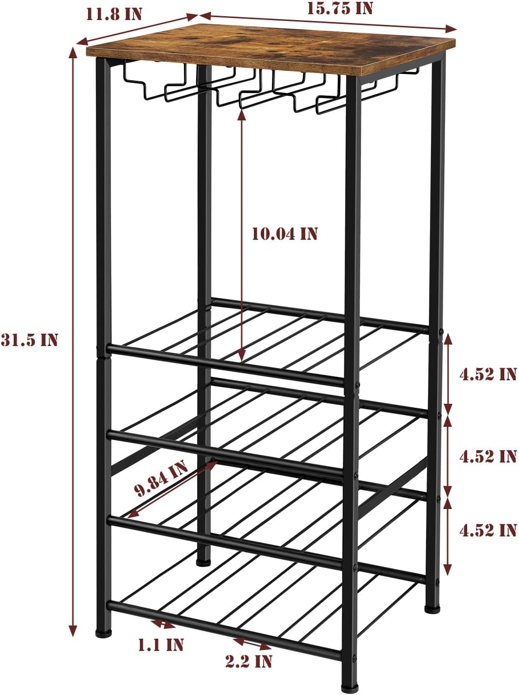 OYEAL Freestanding Wine Rack with 16 Bottle Capacity 1