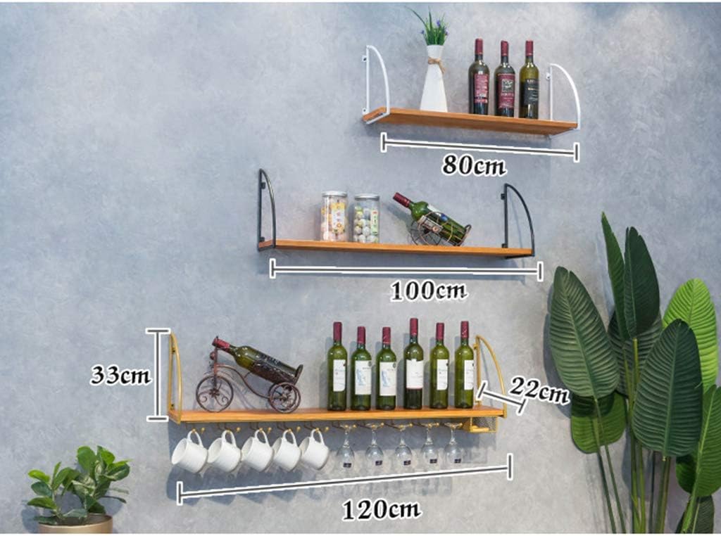 LASEVE Wall-Mounted Wine Rack 80Cm Industrial Rustic Design