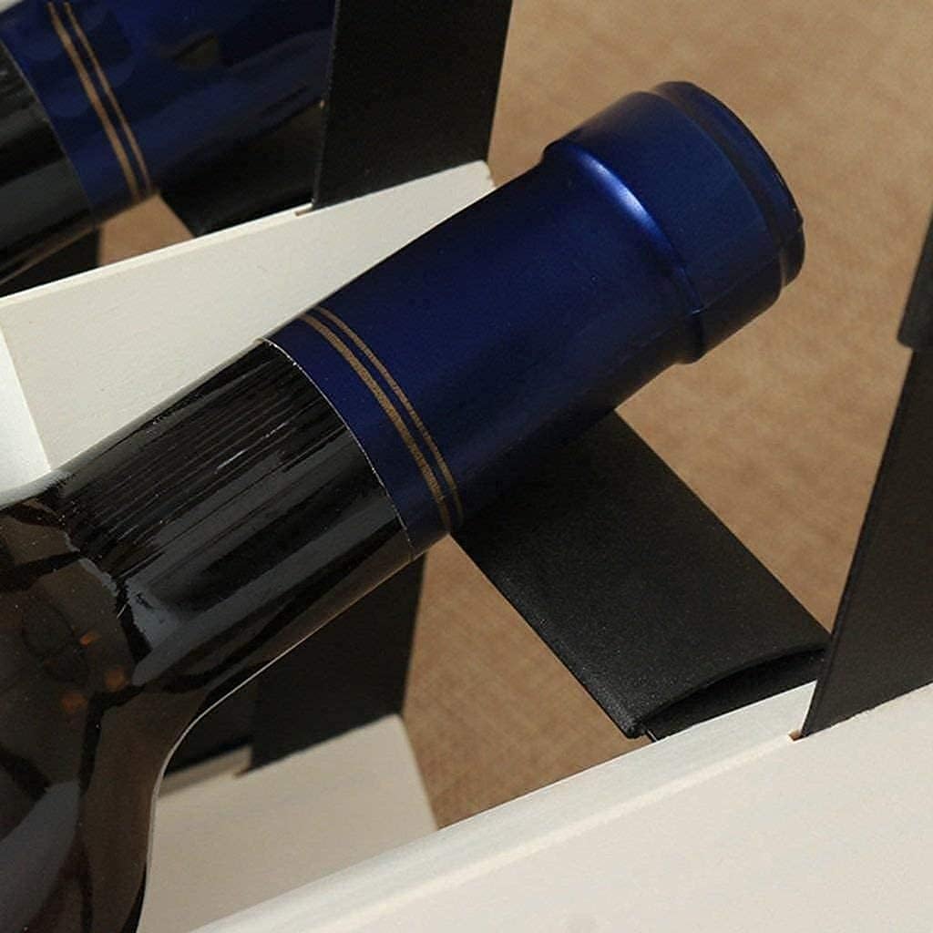 Freestanding Wine Rack 4 Bottles Pine Wood and Steel Holder