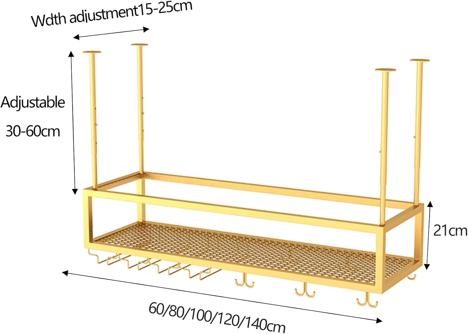 Adjustable Wine Glass Holder for Cabinet and Ceiling