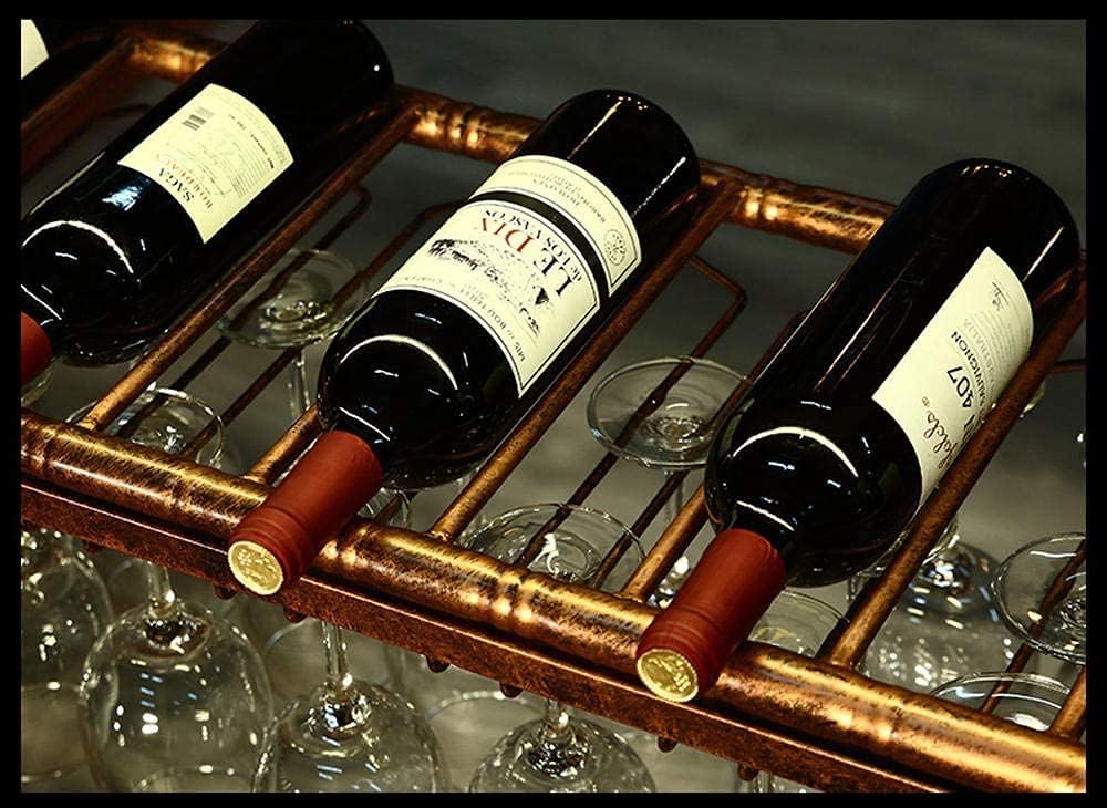 Adjustable Height Ceiling Wine Rack with Glass Holder 1