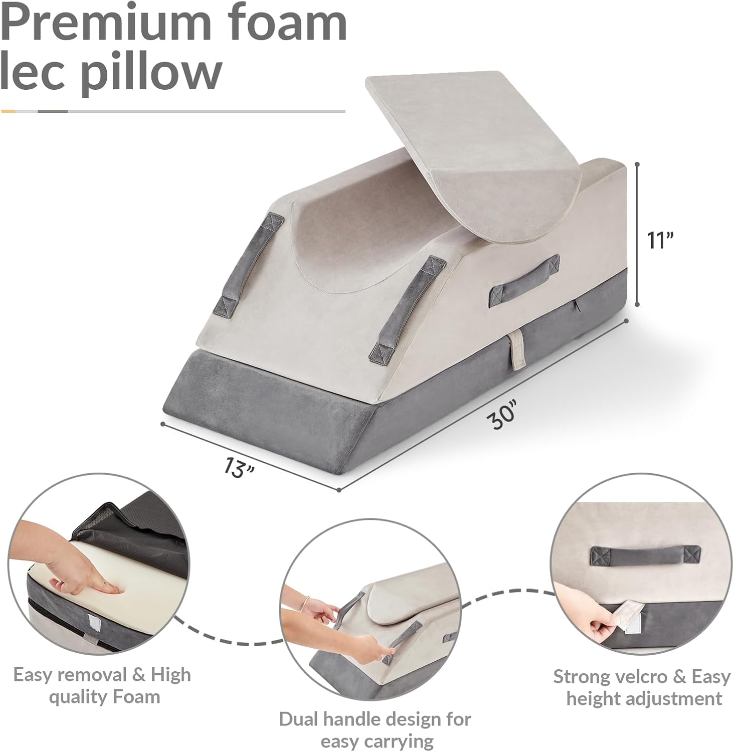 AskDesk Leg Elevating Pillow with 3 Height Settings