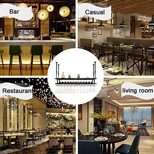 Wall-Mounted Wine Glass Rack With 2-Layer Metal Frame