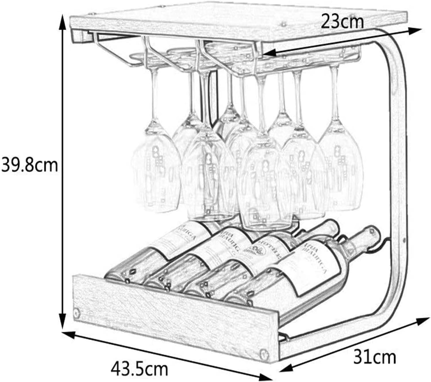ALDEPO Wall Mounted Wine Rack Display