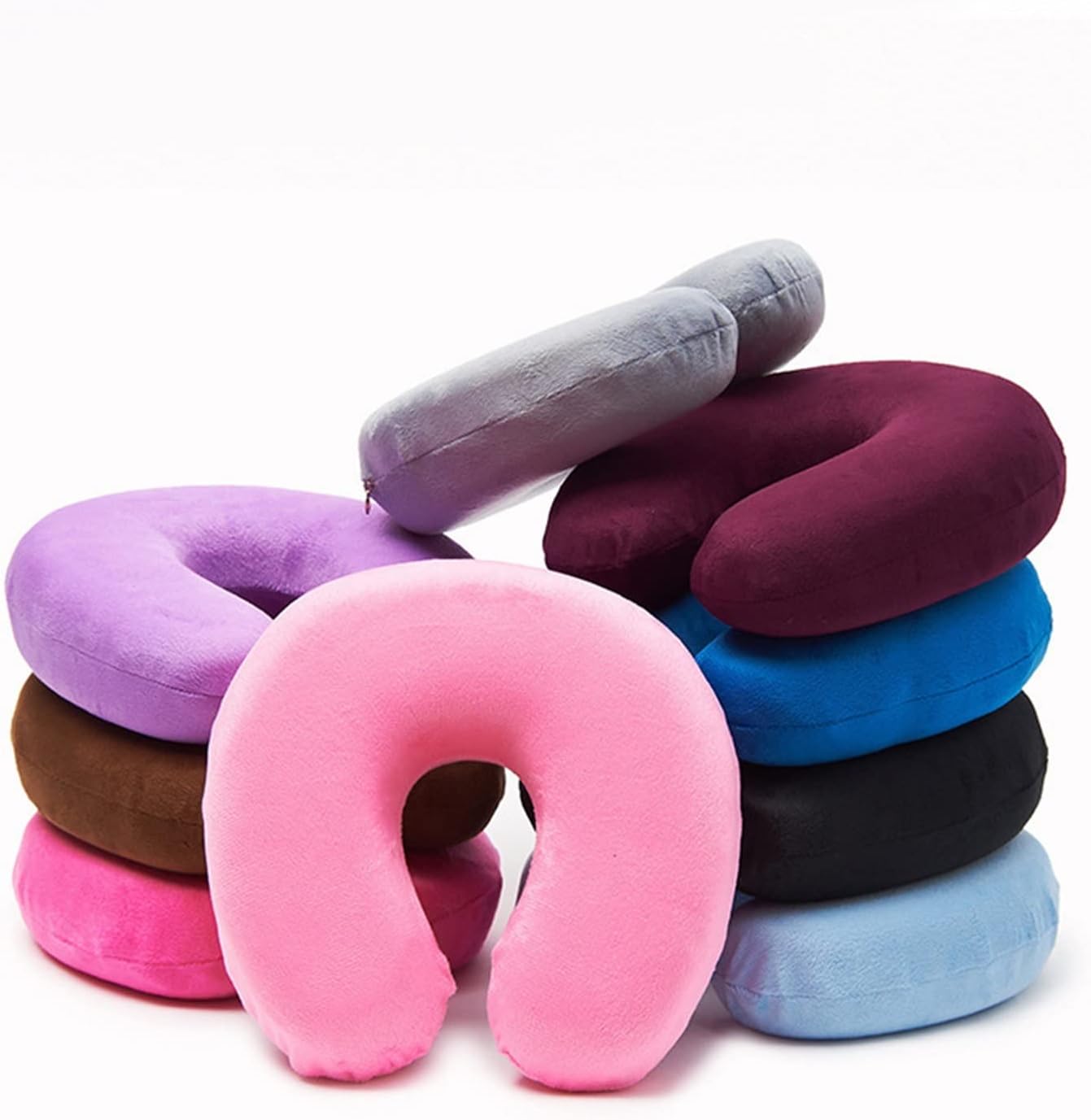 FINPAN Bed Pillow Soft U Shaped Memory Foam Travel Neck Support