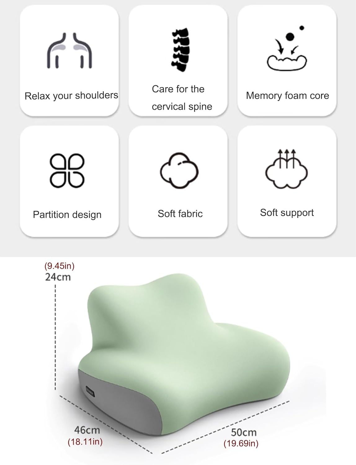 Ergonomic Support Cushion for Sleeping and Reading