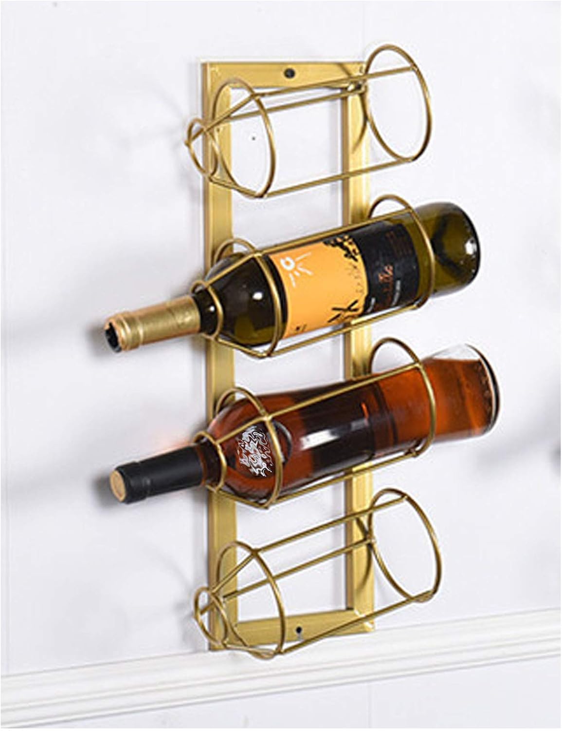 BOCbco Wall-Mounted Iron Wine Racks for Double Bottles