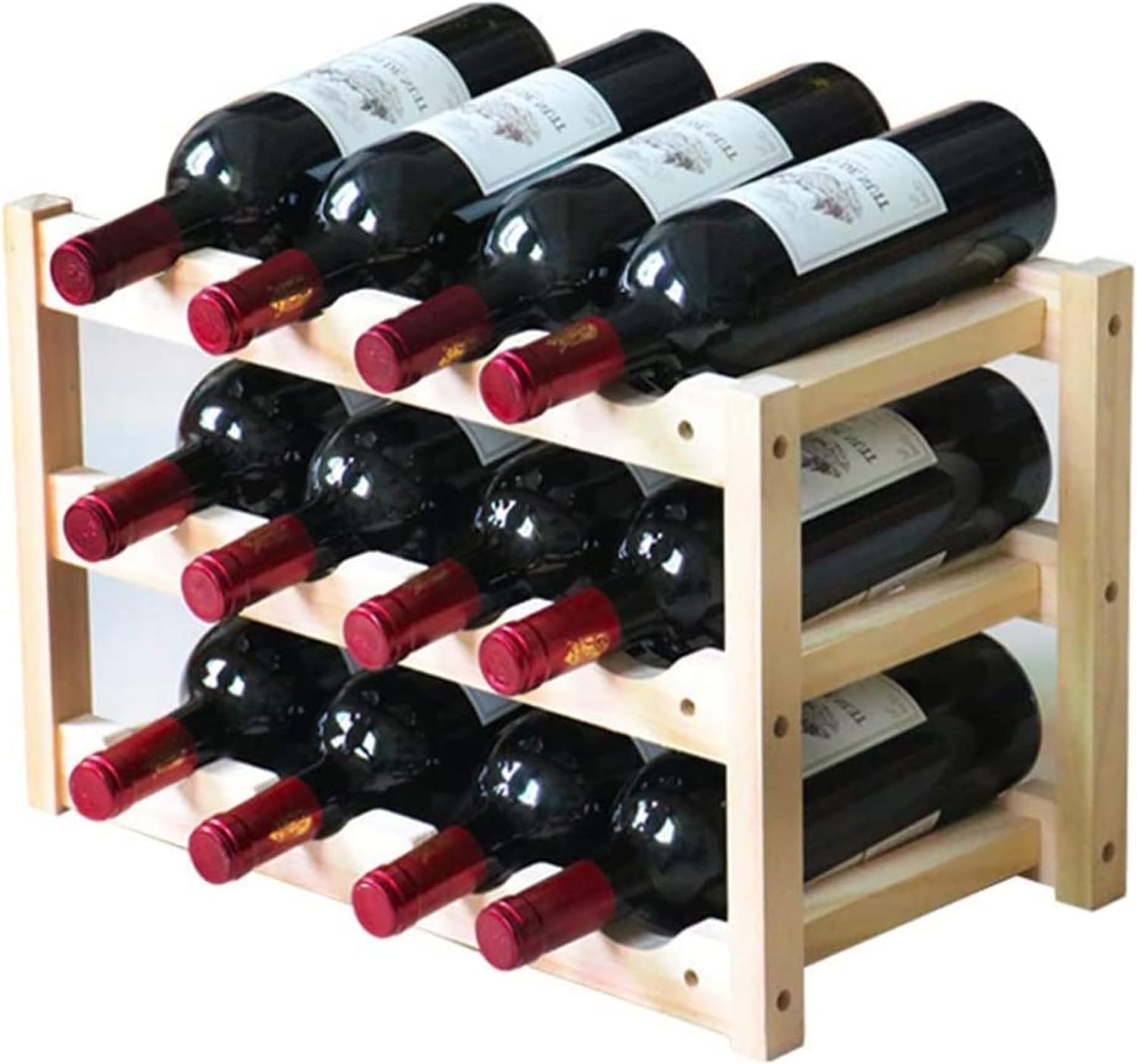 ALDEPO 12-Bottle Wood Wine Rack Christmas Reindeer Style