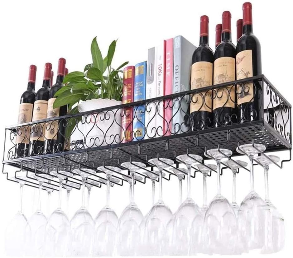 Wall Mounted Metal Wine Rack - Durable Rustic Design