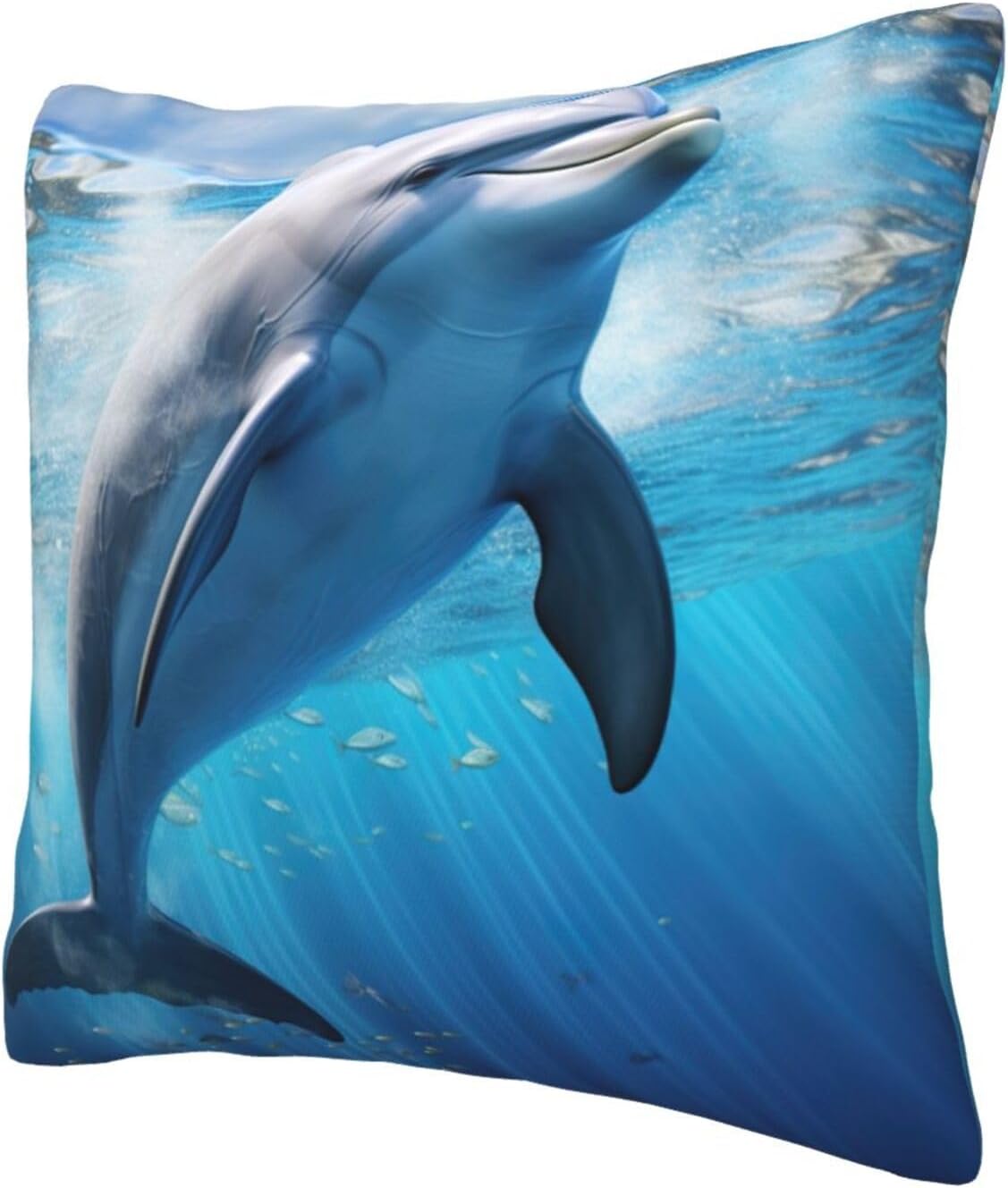 Ogniwo Cool Dolphin Throw Pillow 12x12 Inch Soft Square Cushion Case