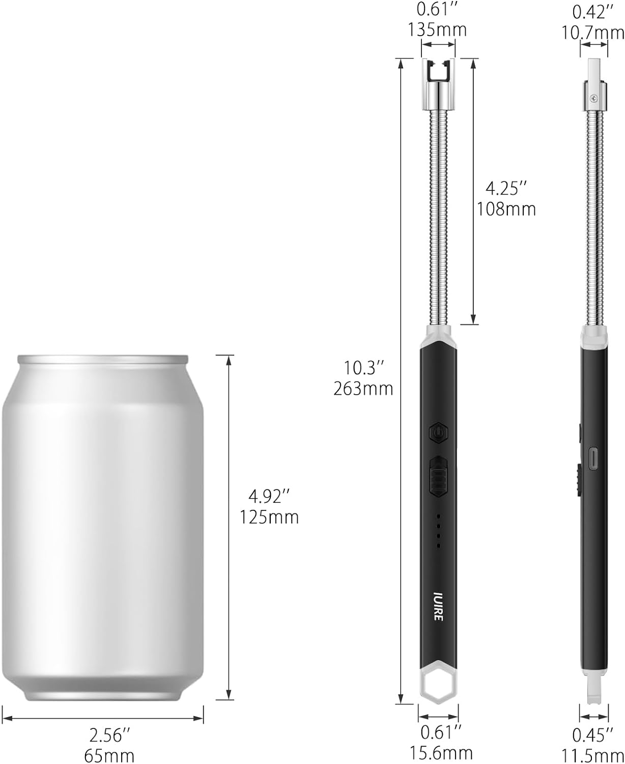IUIRE Electric Candle Lighter USB Rechargeable Windproof