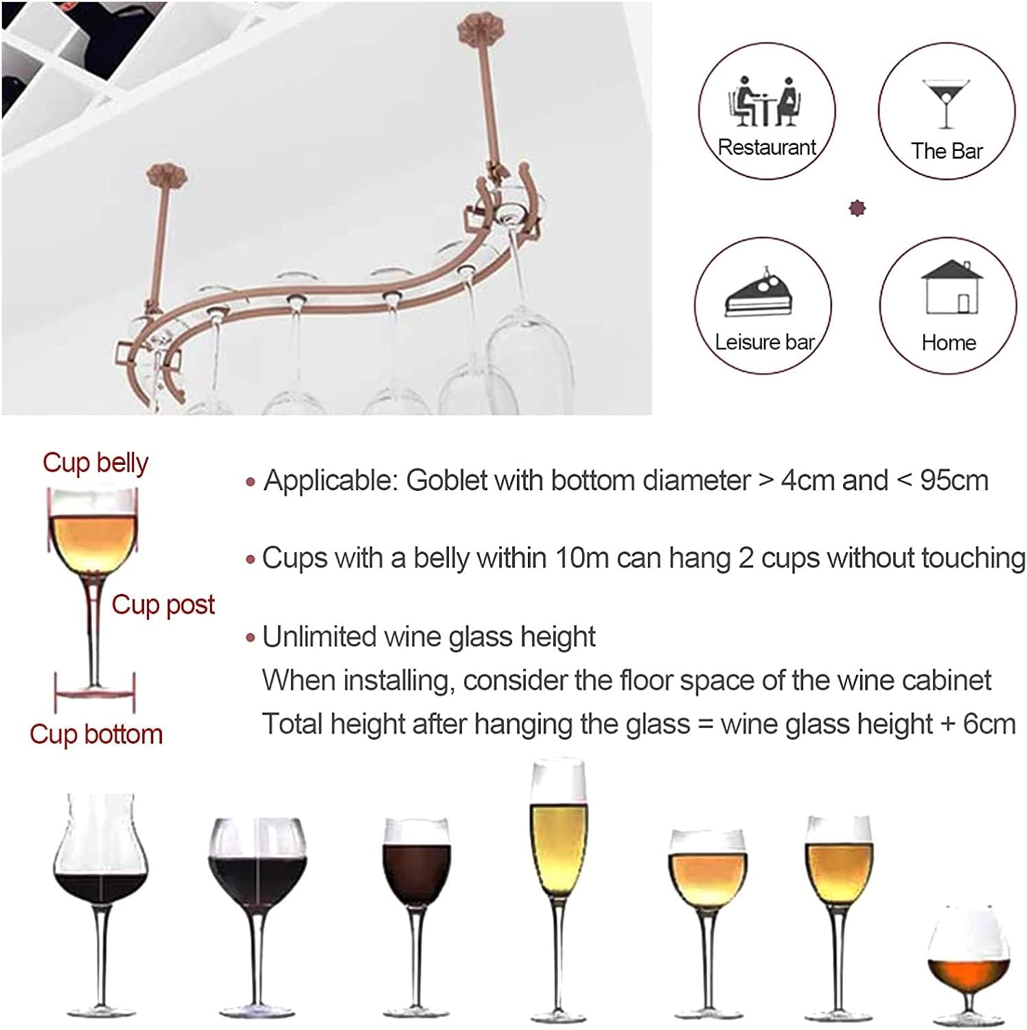 ALDEPO 2-Layer Wall-Mounted Wine Glass Rack 1