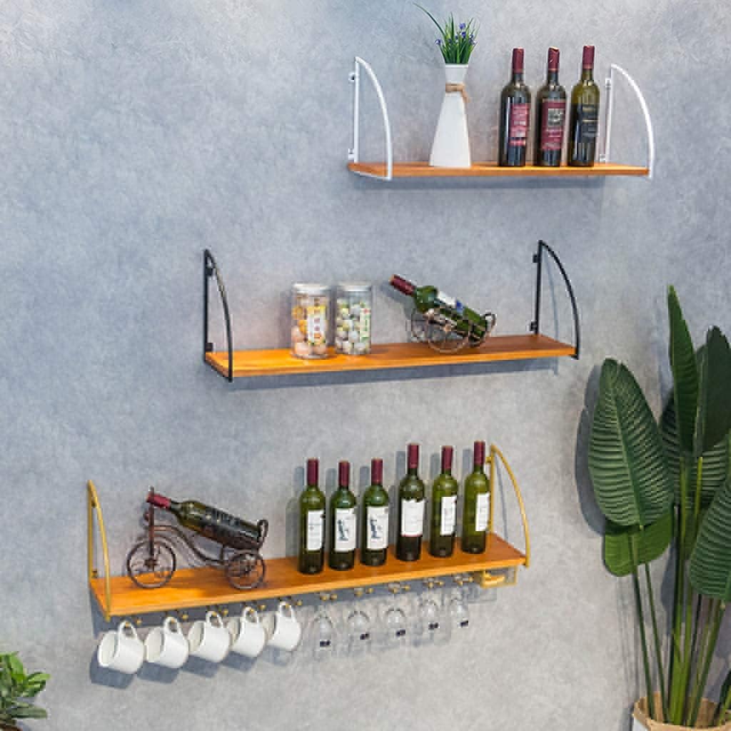 LASEVE Wall-Mounted Wine Rack 80Cm Industrial Rustic Design