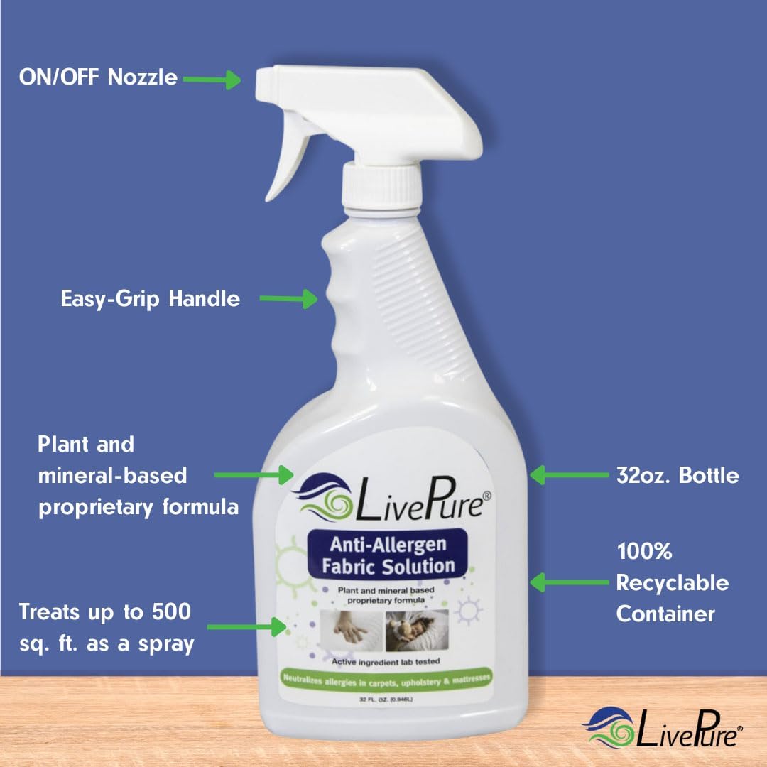 LivePure Anti-Allergen 32 OZ Fabric Spray for Allergies