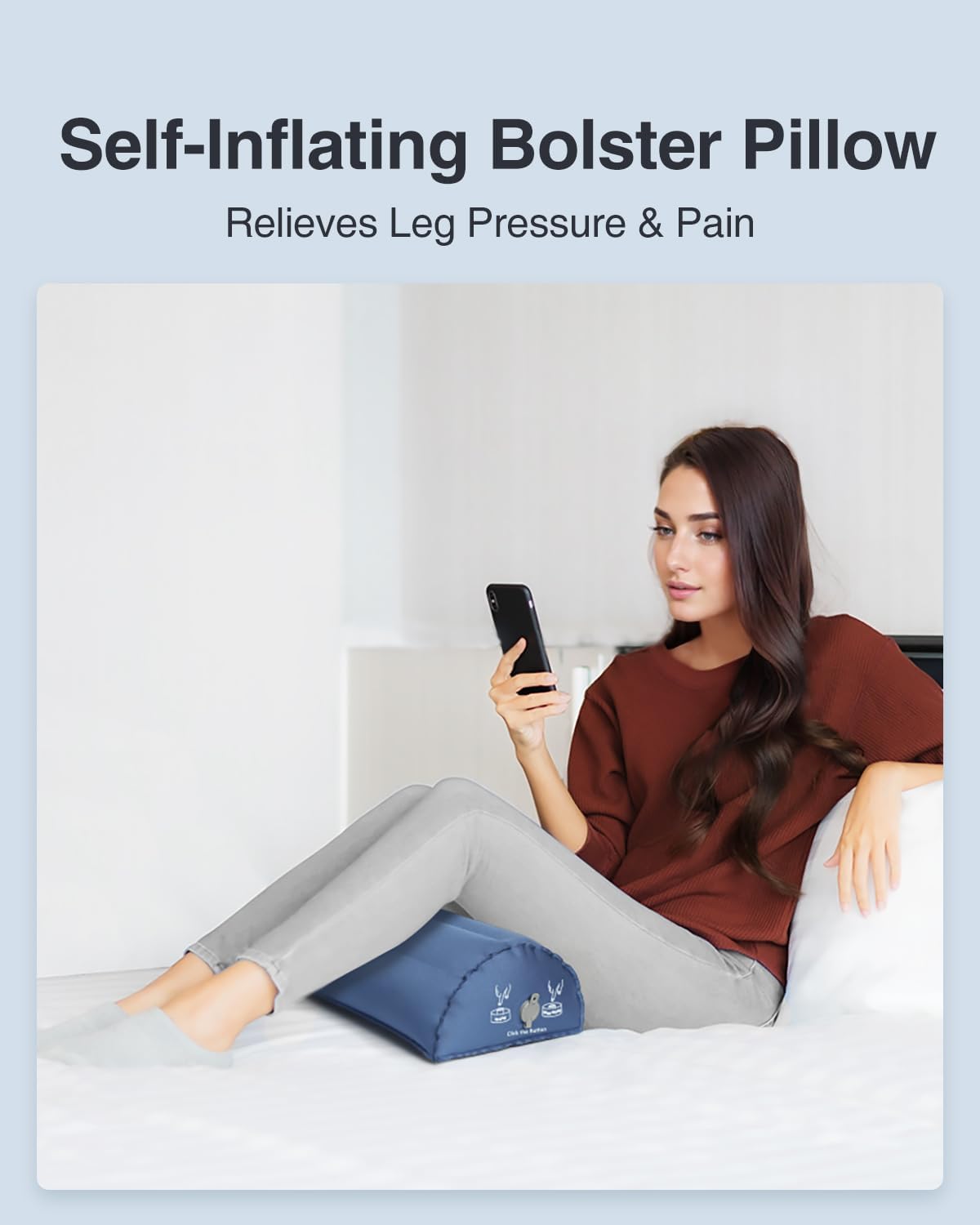Luxtude Inflatable Leg Pillow for Back Side Sleep