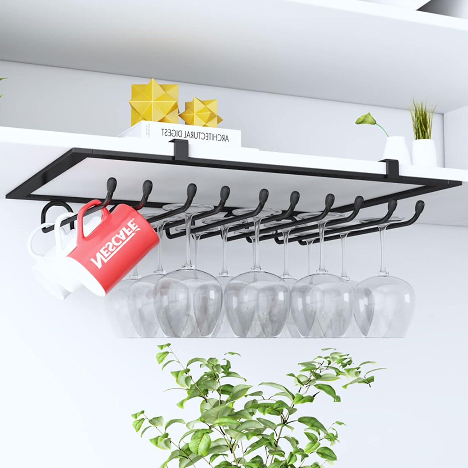 DTDMY Wine Glass Rack 50x23cm Stainless Steel Holder