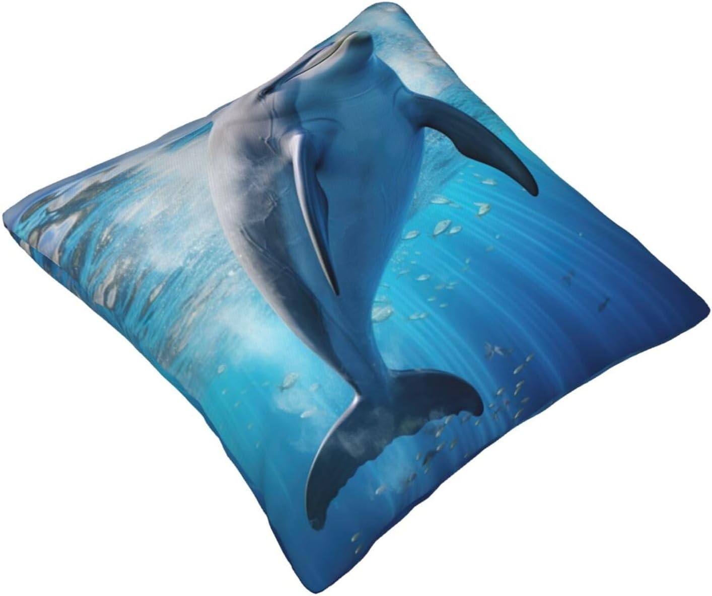 Ogniwo Cool Dolphin Throw Pillow 12x12 Inch Soft Square Cushion Case