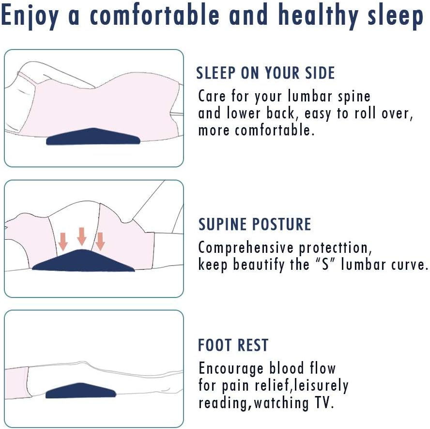 Cozy Hut Soft Memory Foam Lumbar Pillow for Back Pain Relief