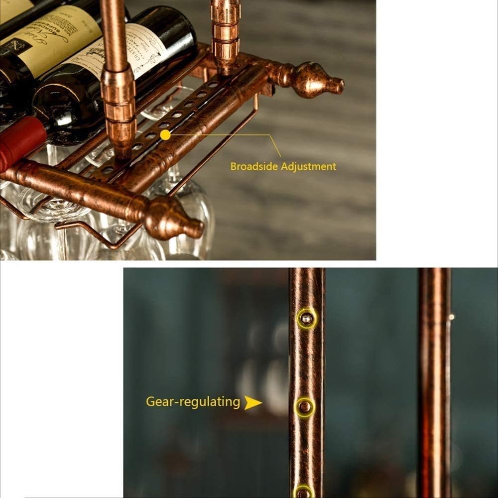 Adjustable Wall-Mounted Wine Rack in Brass