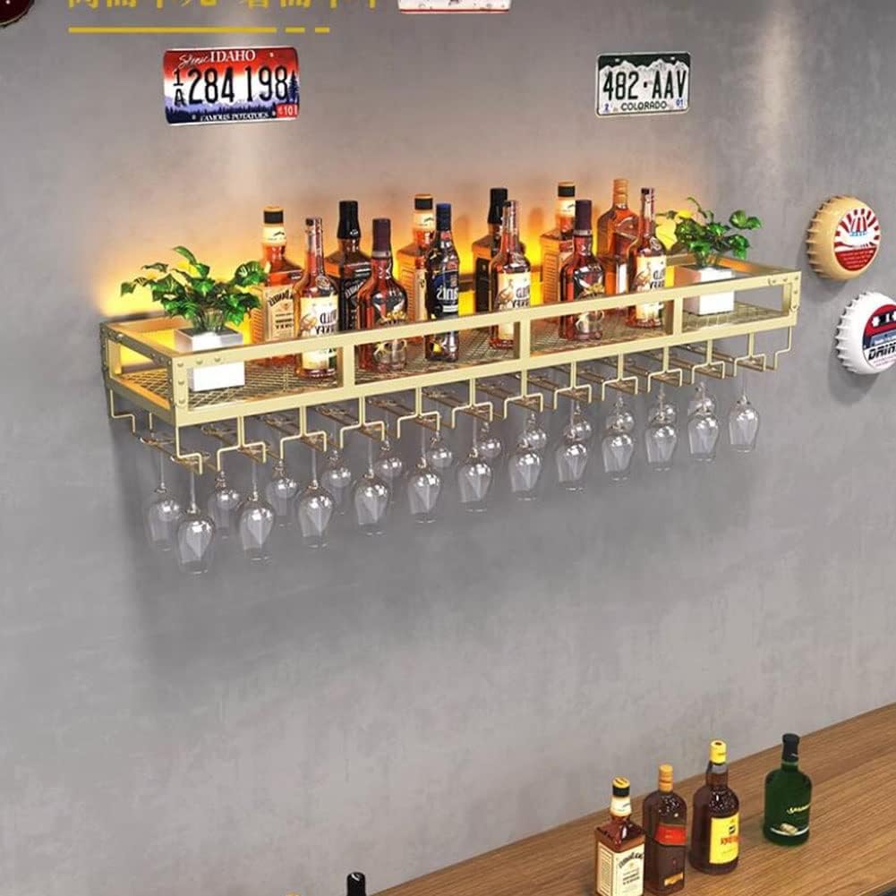 ZJDYDY Wall-Mounted Wine Rack with LED Light