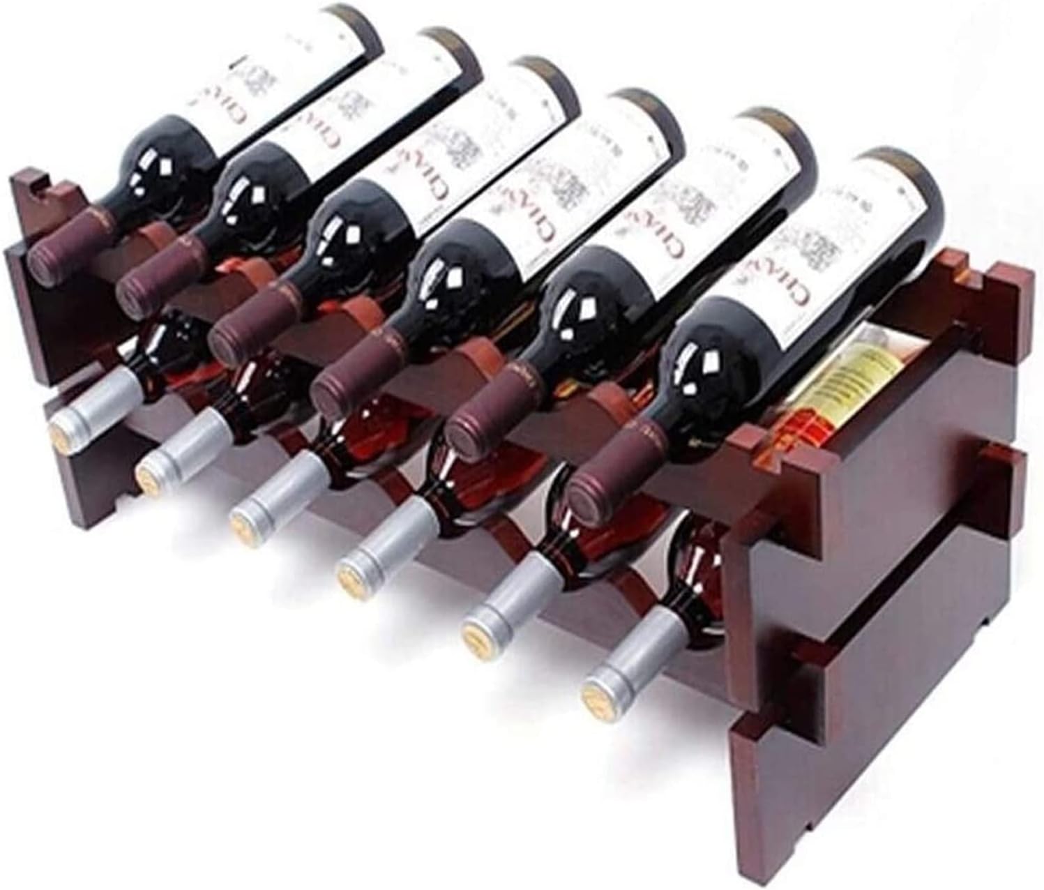 ALDEPO Wine Rack 312 Bottles Solid Wood Wrought Iron