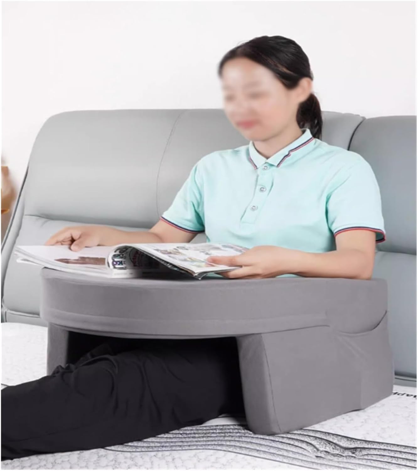 Ergonomic Reading Pillow for Bed Arm Rest and Lap Work