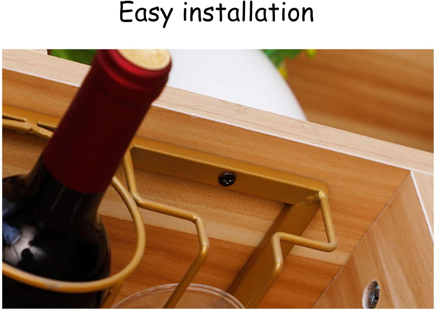Elegant Wall-Mounted Wine Racks with Rose Gold Finish