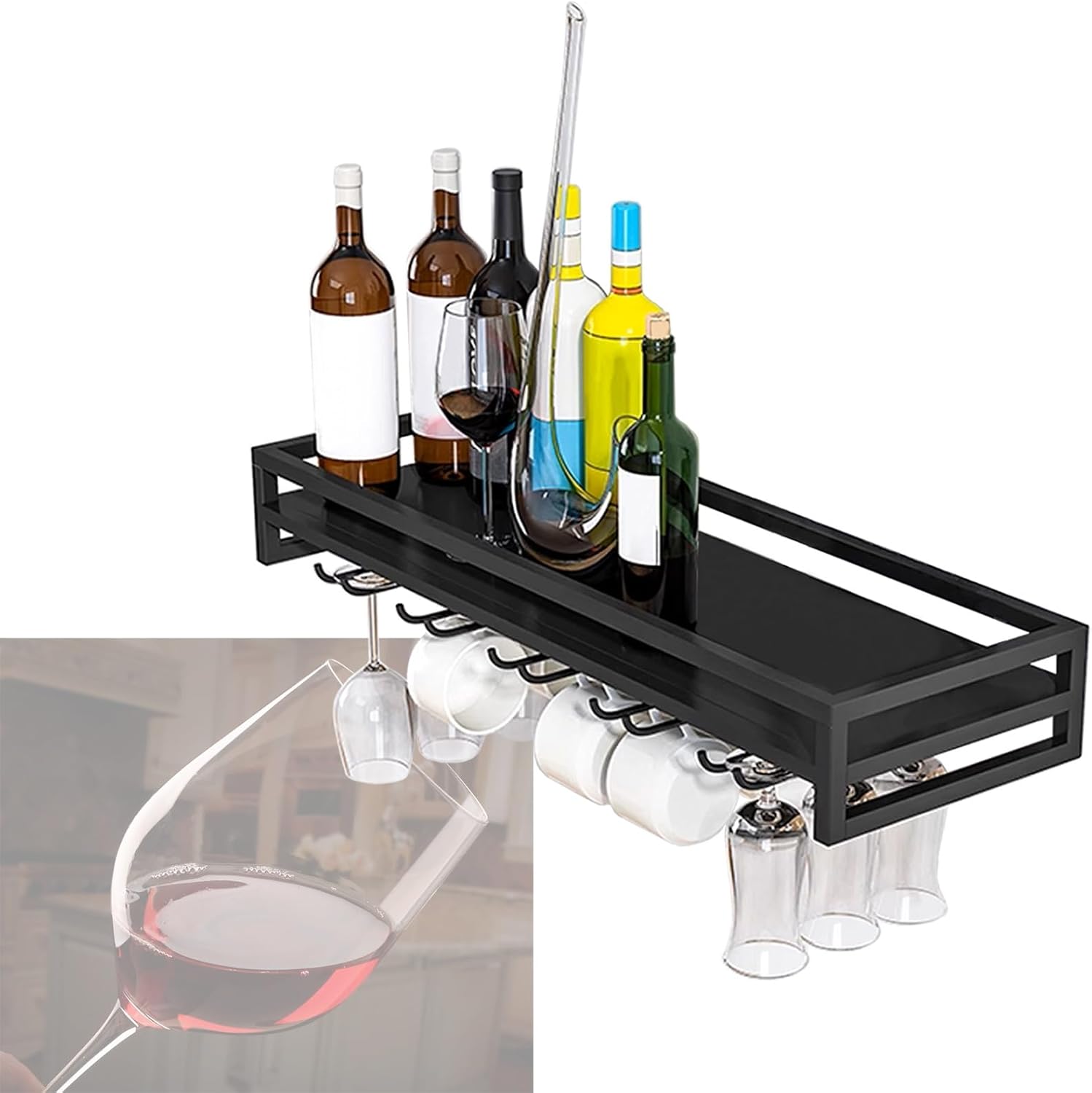 Whalebee Wine Glass Rack 24 32 40 Iron Heavy Duty Black Gold White