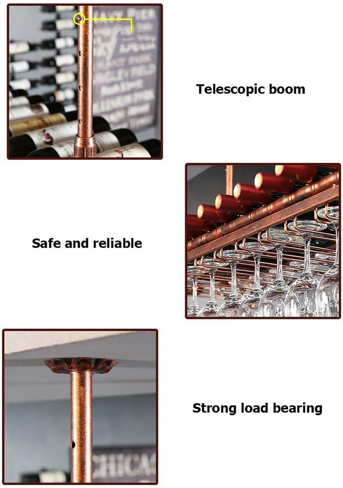 Metal Wall-Mounted Wine Rack with Adjustable Height