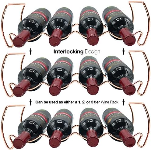 Sorbus Copper 3-Tier Wine Rack - Holds 12 Bottles