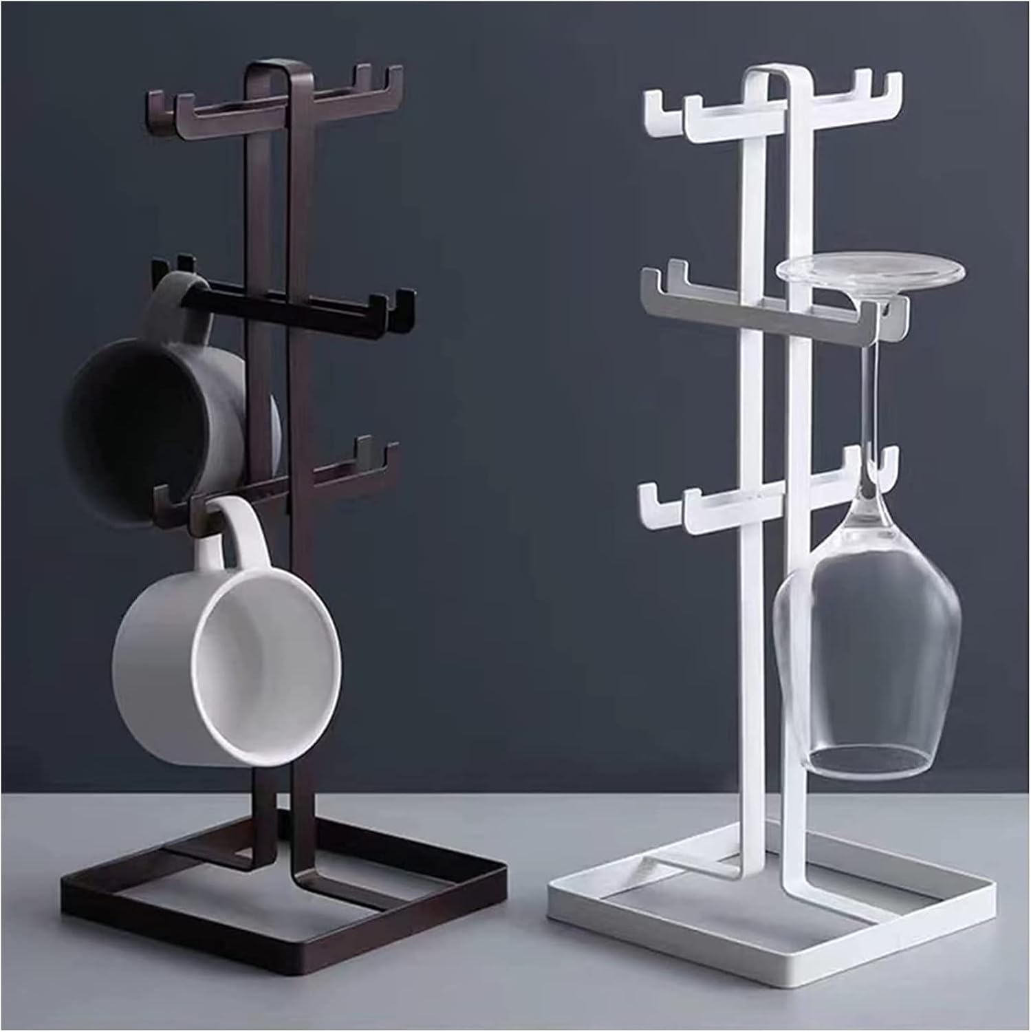 ALDEPO 6-Bottle Wine Rack with Goblet Holder