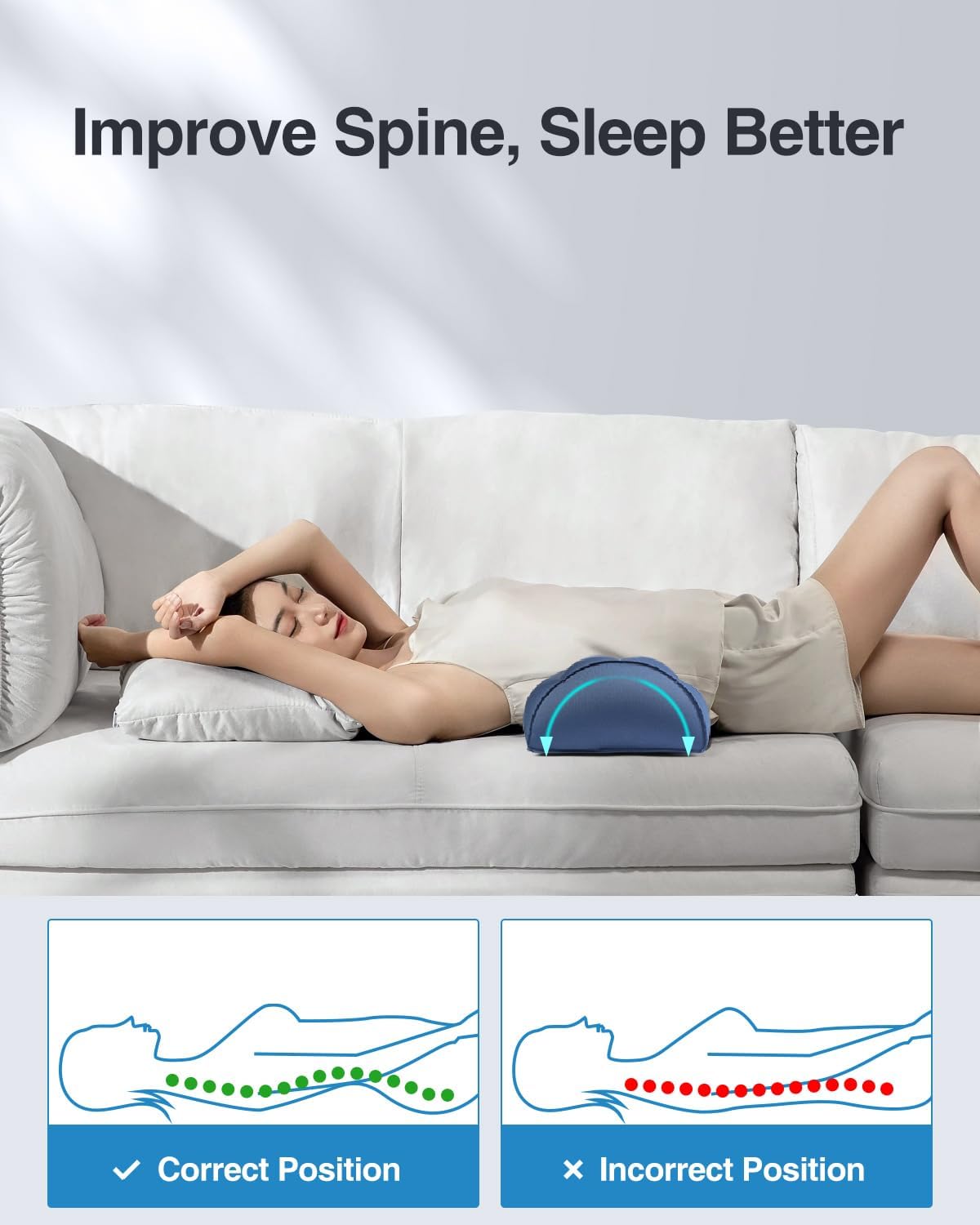 Luxtude Inflatable Leg Pillow for Back Side Sleep
