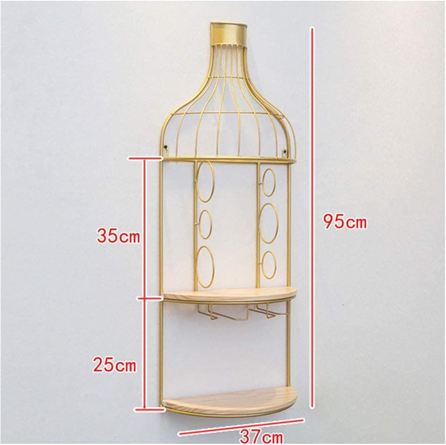 ALDEPO Wall-Mounted Wine Rack with Wooden Base
