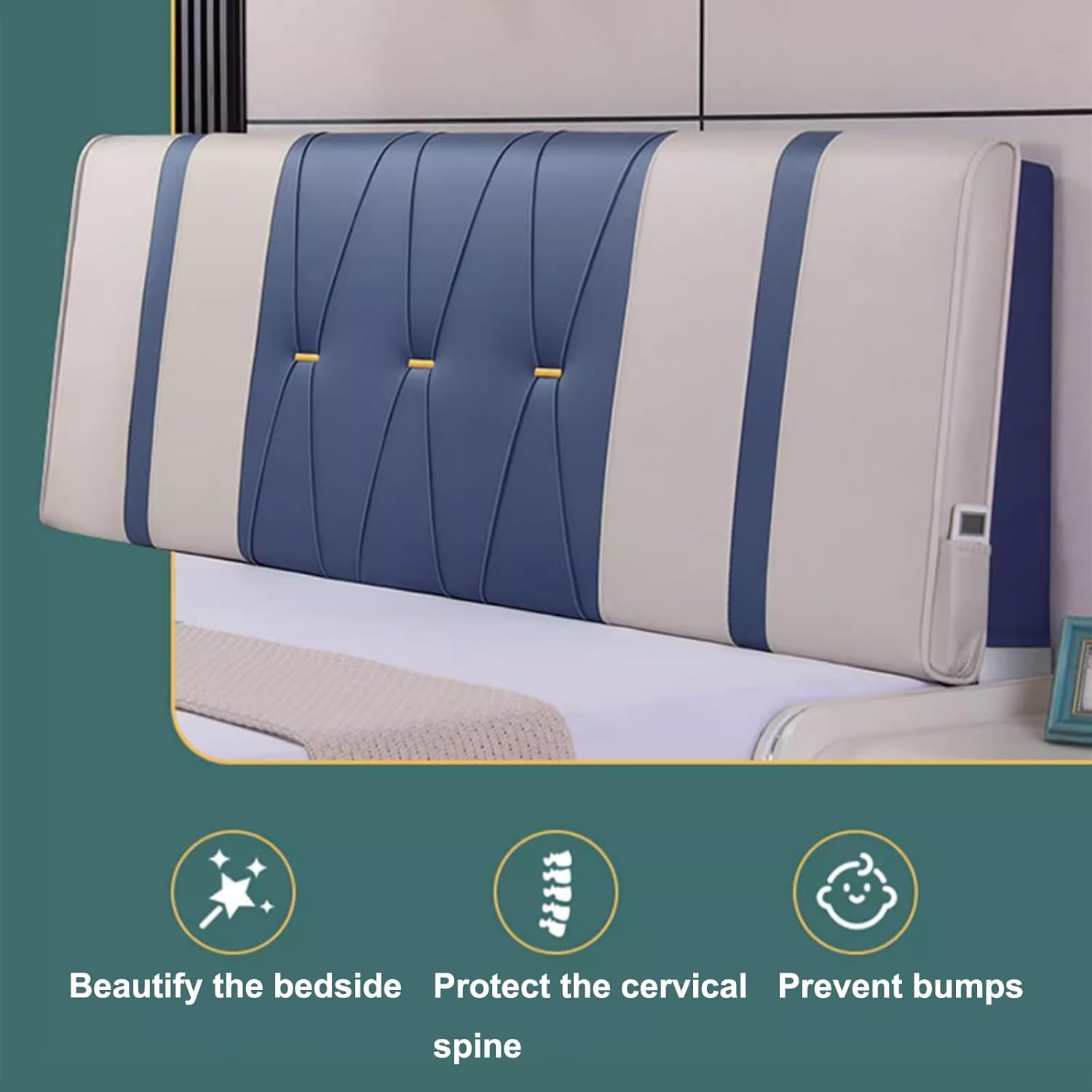 OMESDA Bed Backrest Cushion - Waterproof Headboard Pillow for Bedroom Couch
