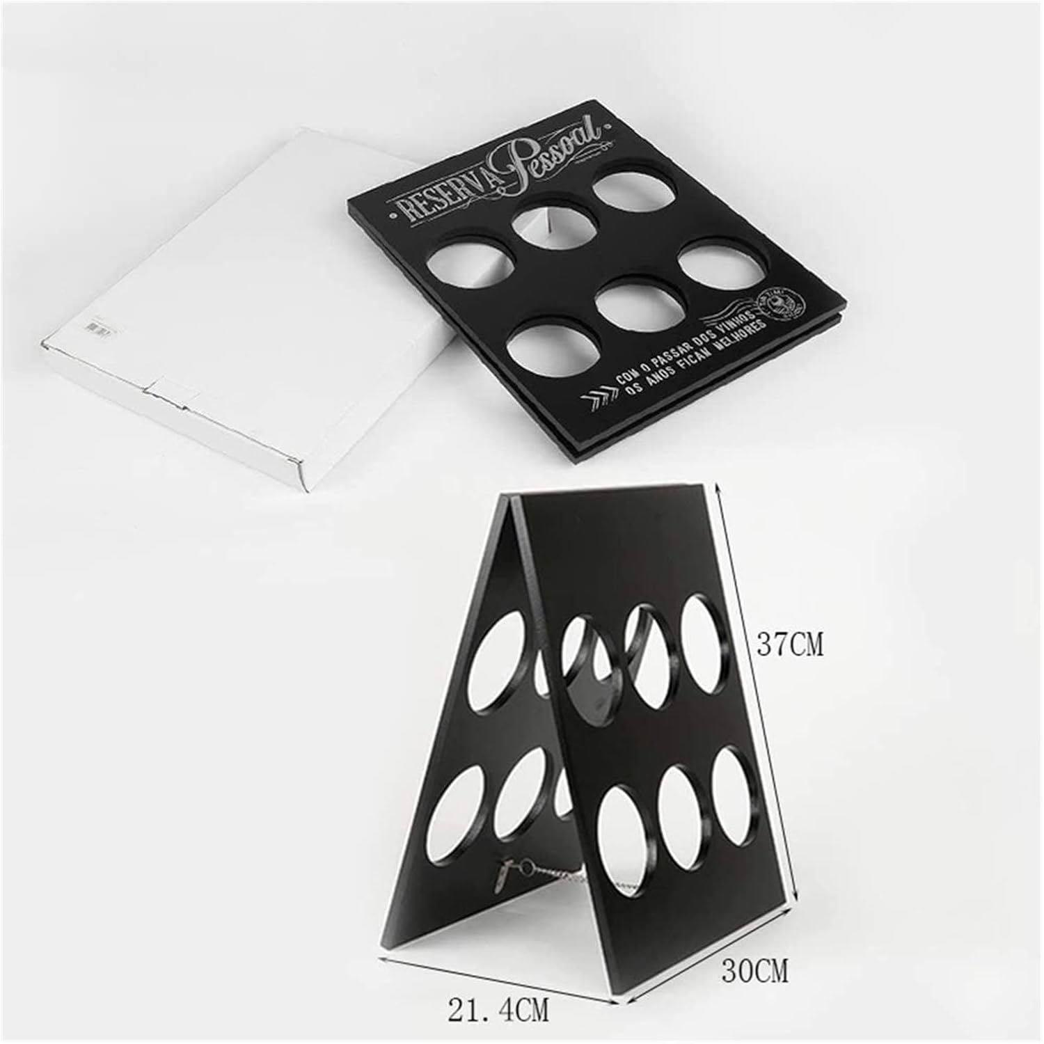 ALDEPO Wine Rack Wall Mounted Black 37x30x18cm