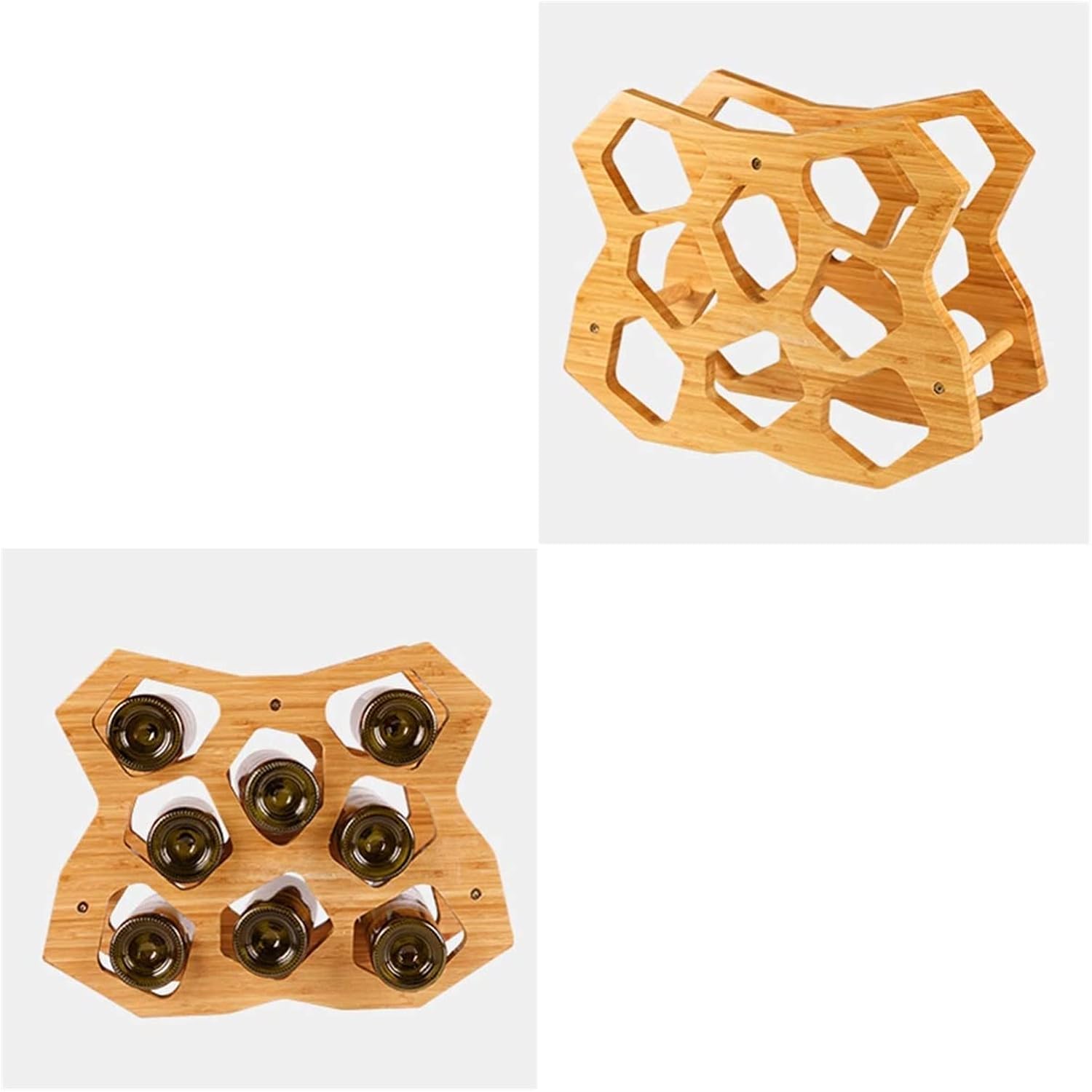 ALDEPO Bamboo Wine Rack 8 Slots Animal Horse Design