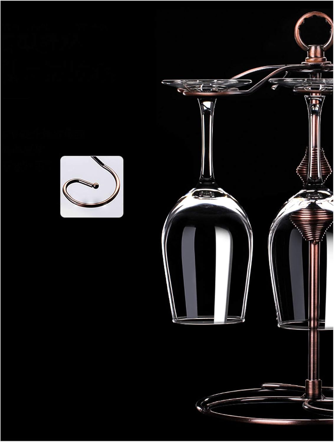 BOCbco 6-Hook Bronze Wrought Iron Wine Rack