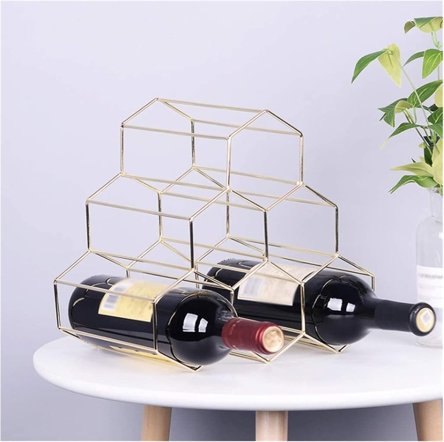 ALDEPO Iron Wire Hexagon Wine Rack Freestanding
