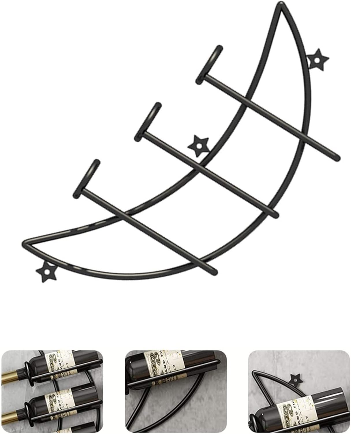ALDEPO Wall-Mounted Wine Rack Set Dolphin Waves