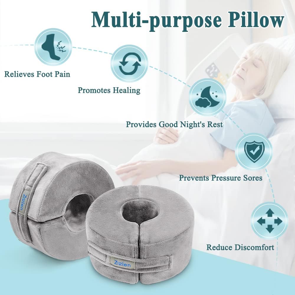 Zelen Foot Support Pillow for Ankle Elevation and Heel Protection