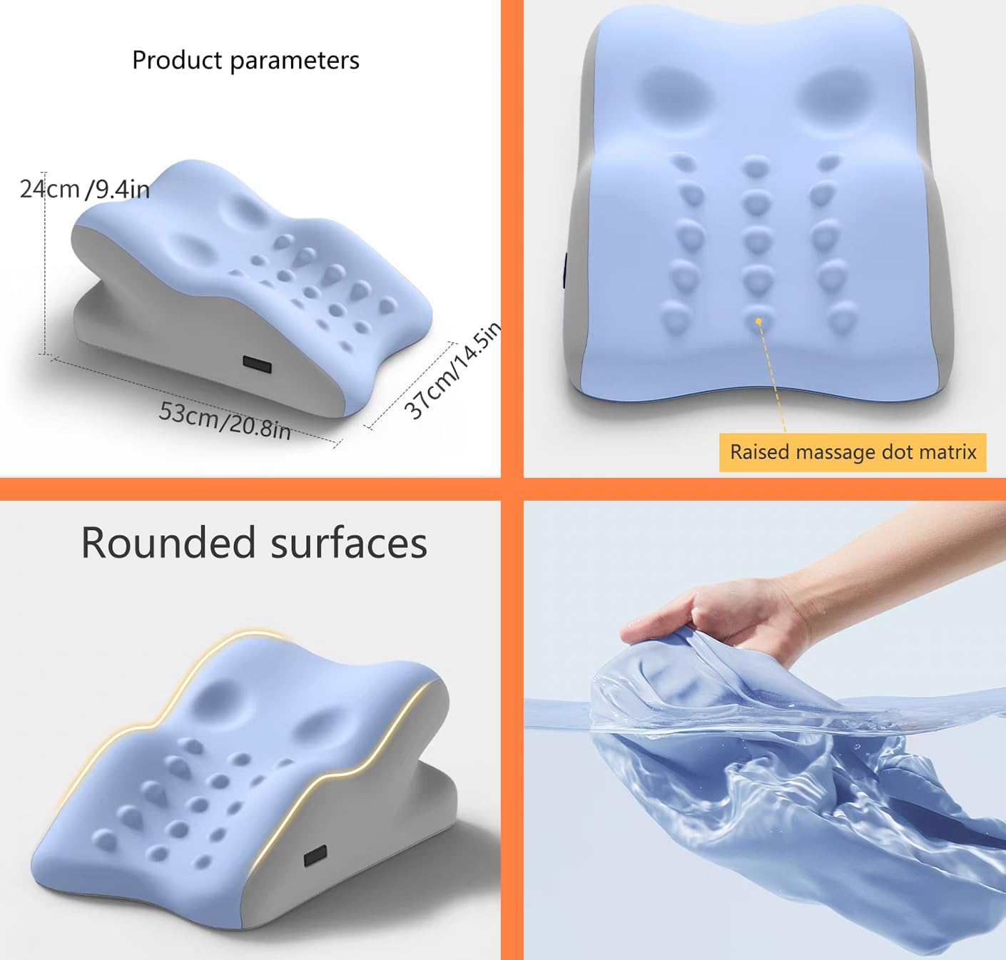 Multi-Purpose Wedge Pillow with Massage Points for Couples and Maternity