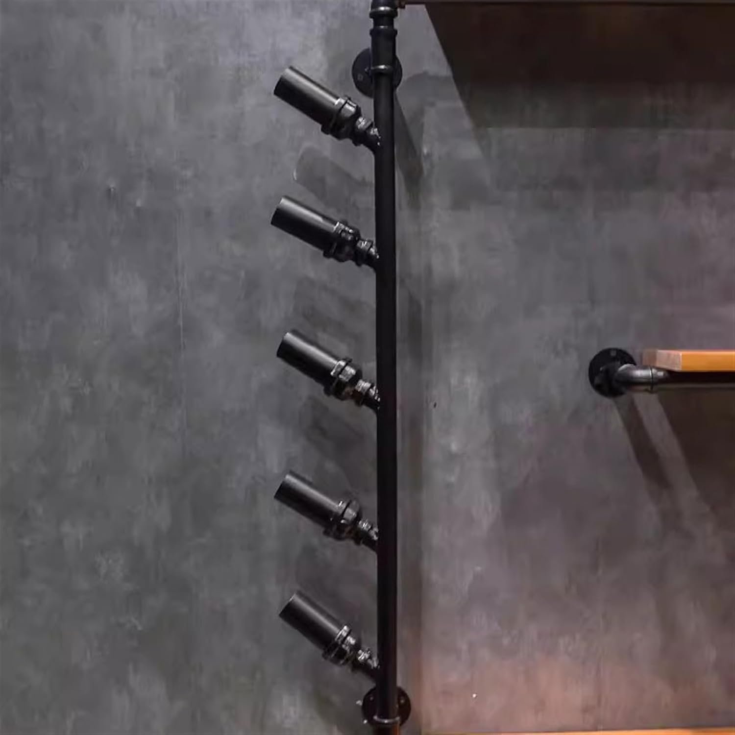 Industrial Style Wall-Mounted Wine Rack Holder