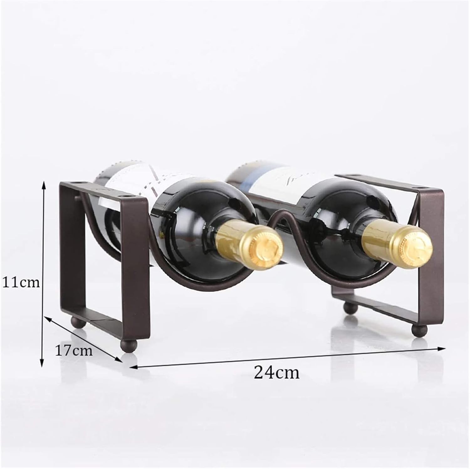 ALDEPO Stackable Metal Wine Rack Set of 2 for 8 Bottles