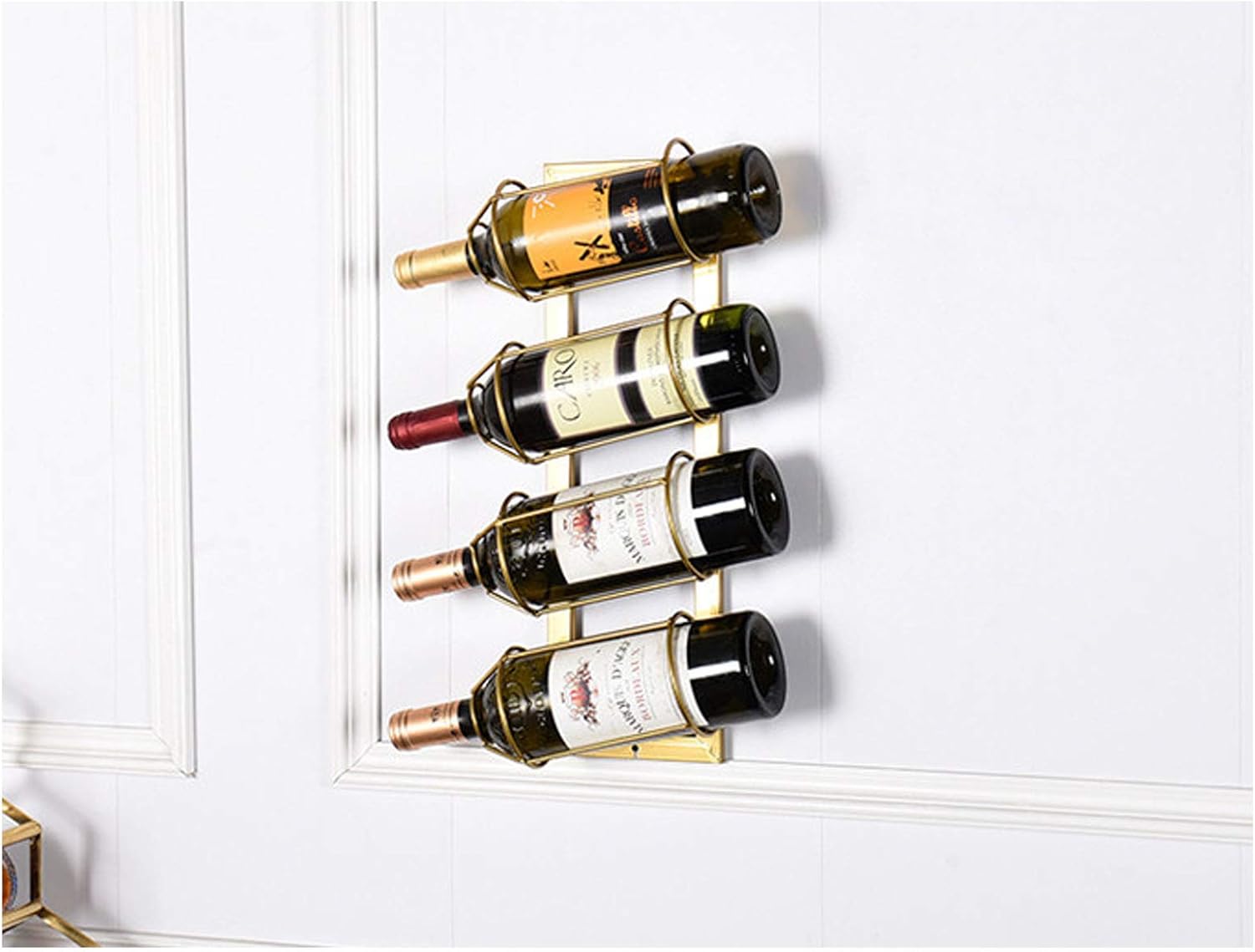 BOCbco Wall-Mounted Iron Wine Racks for Double Bottles