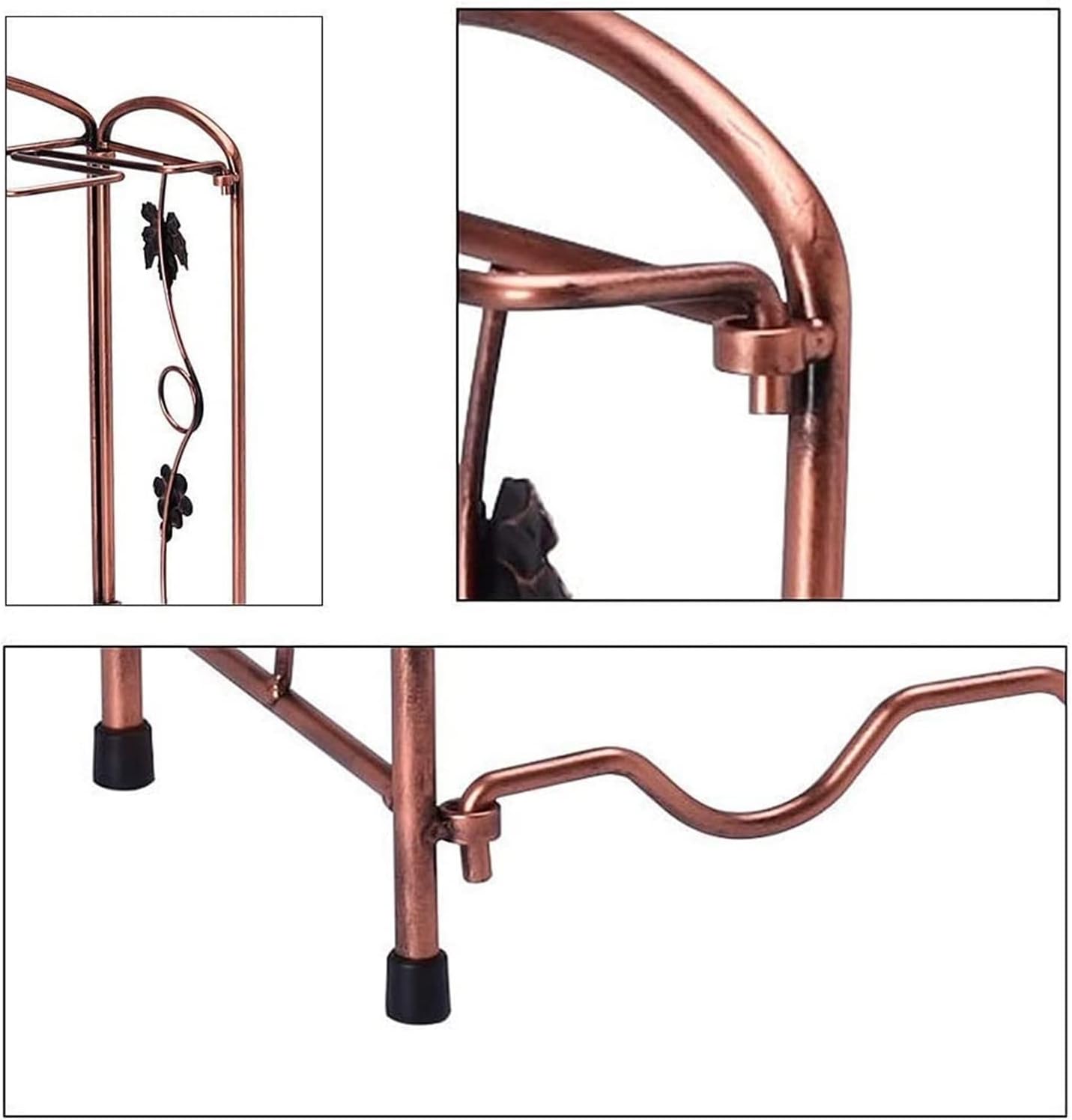 ALDEPO Copper Wine Glass Storage Rack Baroque Design