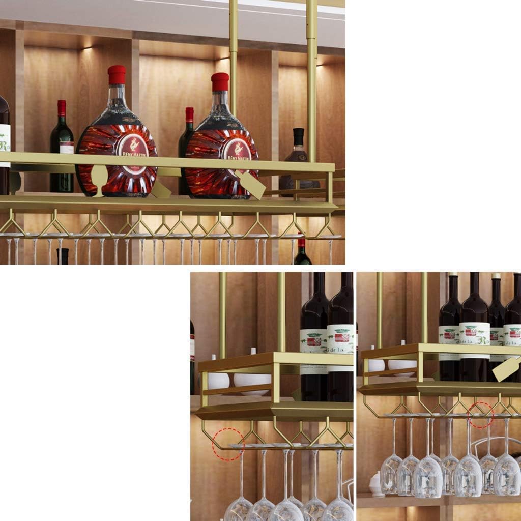 Wall-Mounted Wine Rack with Hanging Stemware Holder