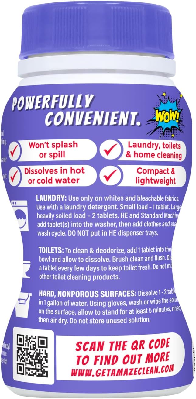 AMAZE Ultra Concentrated Bleach Tablets 6 Bottles Lavender Scent 1